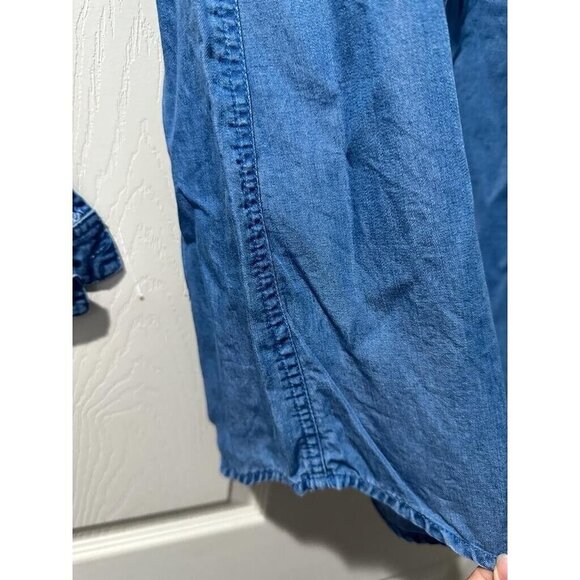 Lulus Chambray Button Down Shirts Dress Tencel Women Blue Size S Denim - Picture 8 of 12